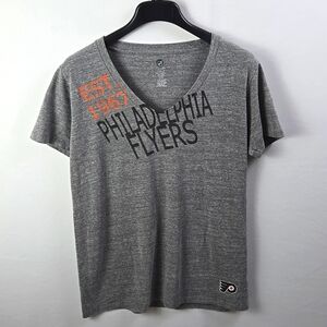 Philadelphia NHL Flyers Short Sleeves Women's T‎ Shirt Dark Gray Sz L